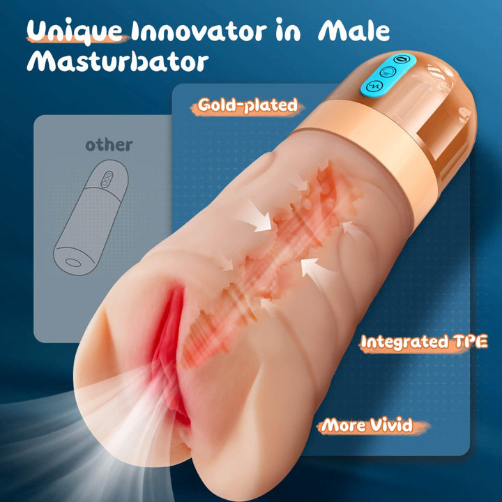 BEYATE| Unique Innovative Vibrating and Suction Pocket Pussy Male Masturbator - Sohimi