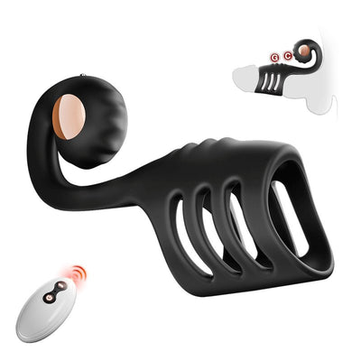 CASE|Multi Stimulation Snail - Shaped Penis Sleeve Ring with 10 Vibrating - Sohimi