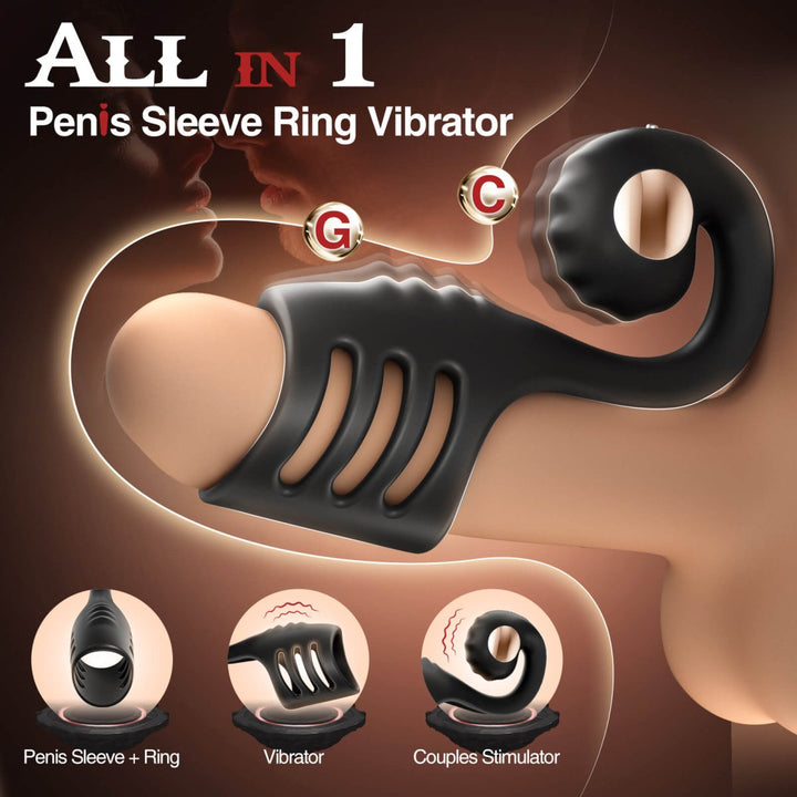 CASE|Multi Stimulation Snail - Shaped Penis Sleeve Ring with 10 Vibrating - Sohimi