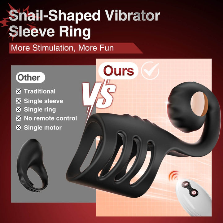 CASE|Multi Stimulation Snail - Shaped Penis Sleeve Ring with 10 Vibrating - Sohimi