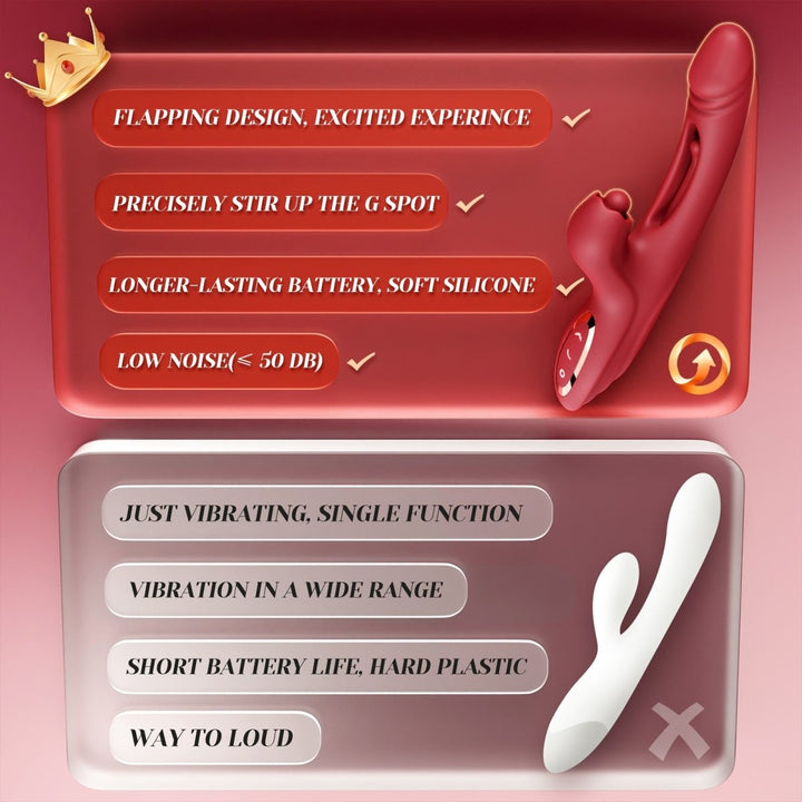 CHERLY App Control 3 in 1 Tapping and Flapping Intelligent Heating Rabbit Vibrator - Sohimi