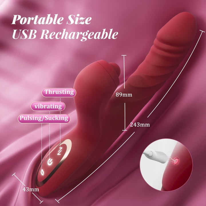 CHERLY|4 in 1 G Spot thrusting & sucking vibrator Clitoral Stimulator - Sohimi