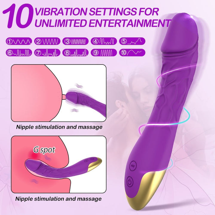 Classic Clitoris Vibrator Dildos with 10 Vibration Modes - Sohimi