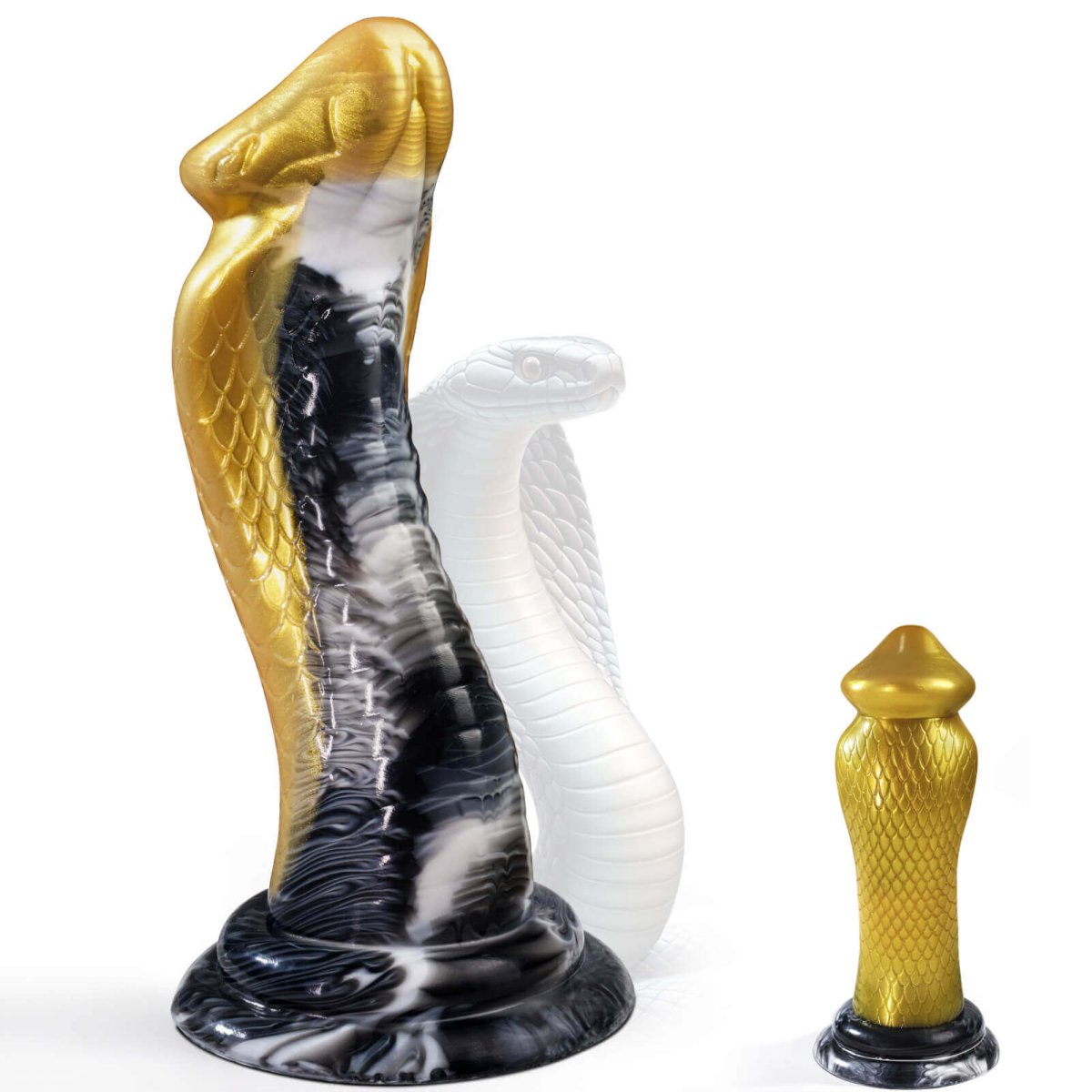 Gold and Black Monster Dildo