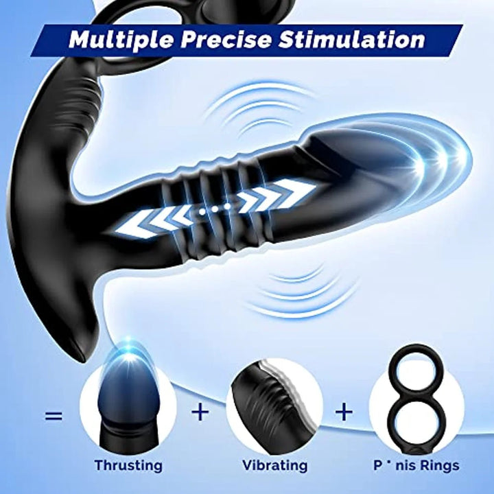 Cock Ring 3 in 1 Versatile Anal Plug Prostate Massager - Sohimi