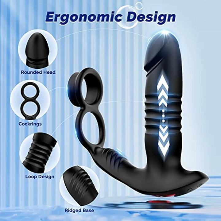 Cock Ring 3 in 1 Versatile Anal Plug Prostate Massager - Sohimi