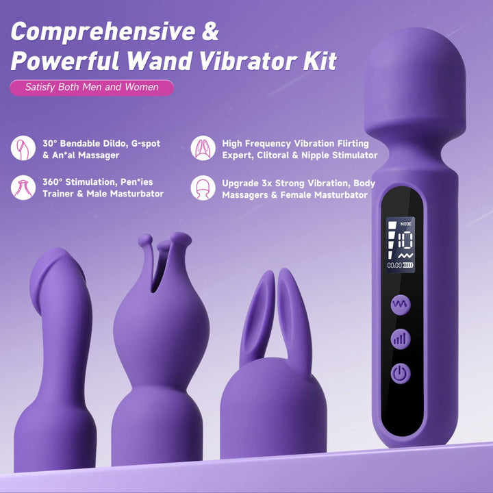 DADUN| 4 in1 Multifunctional Powerful Wand Vibrator Sex Toy Kit - Sohimi