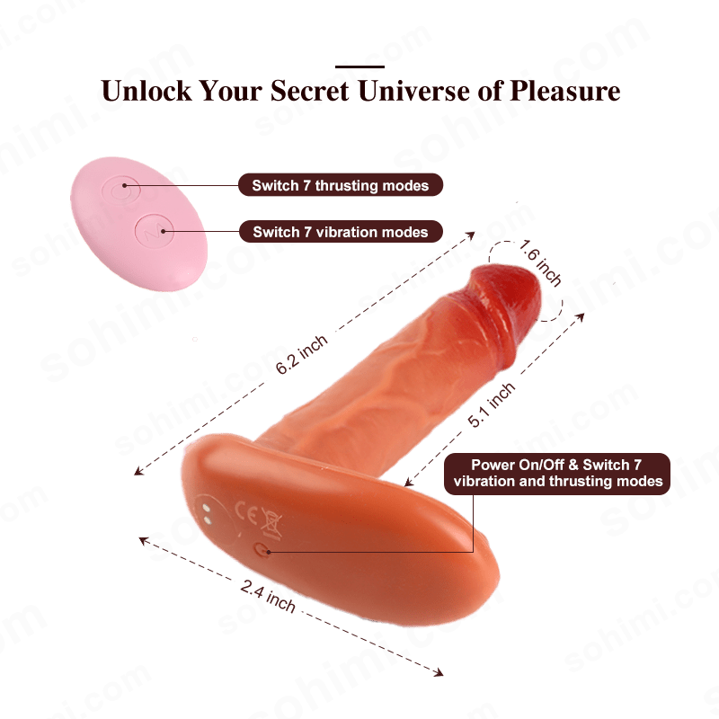 Thrusting & Vibrating Realistic Dildo 