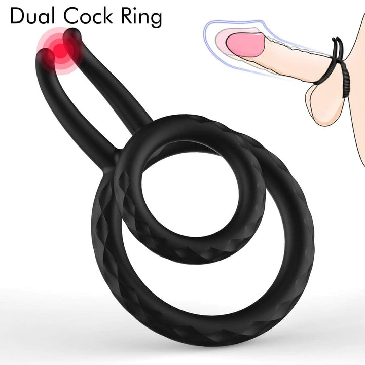 Dual Penis Silicone Multiple Combinations Testicle Ring - Sohimi