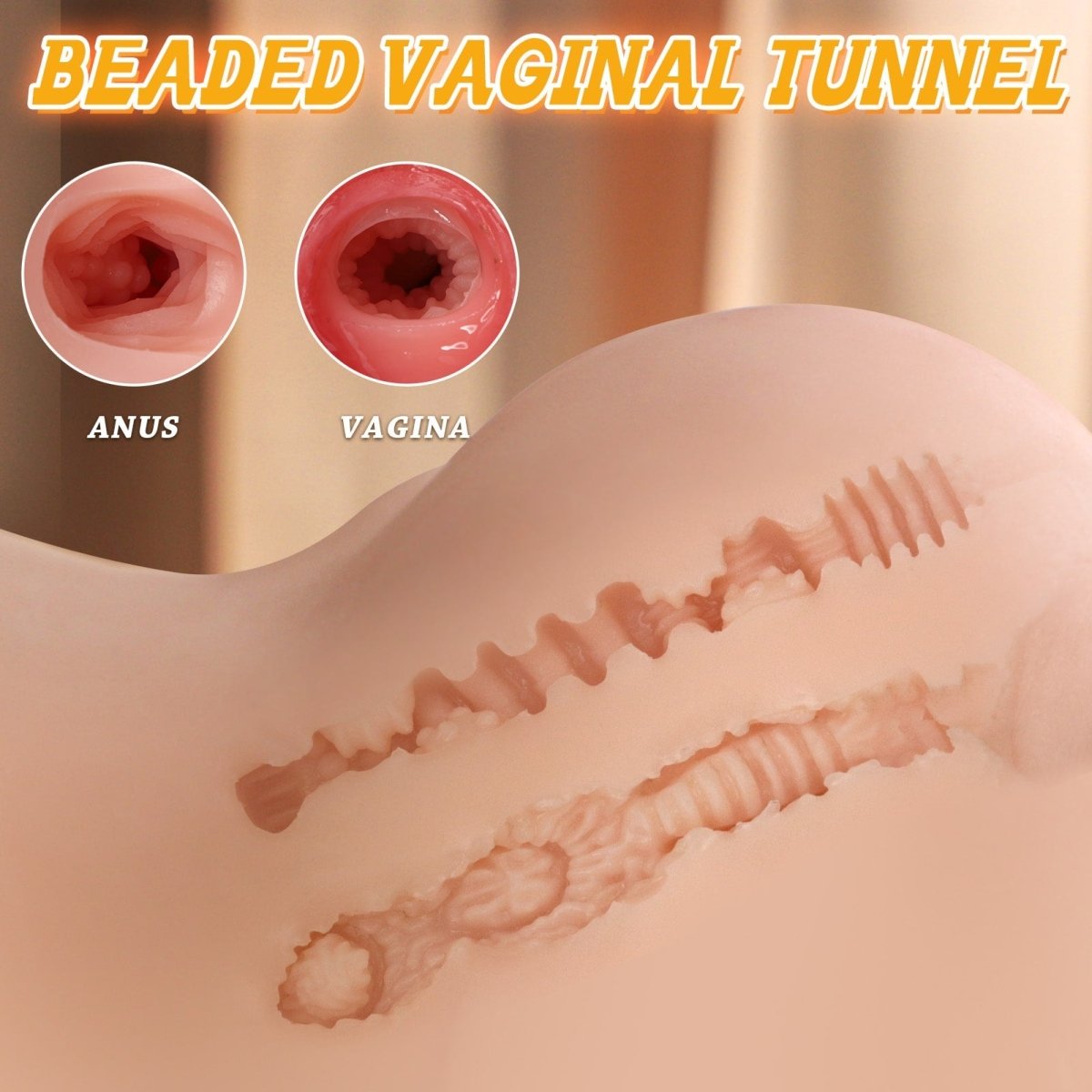 Two realistic anus and vagina channels 