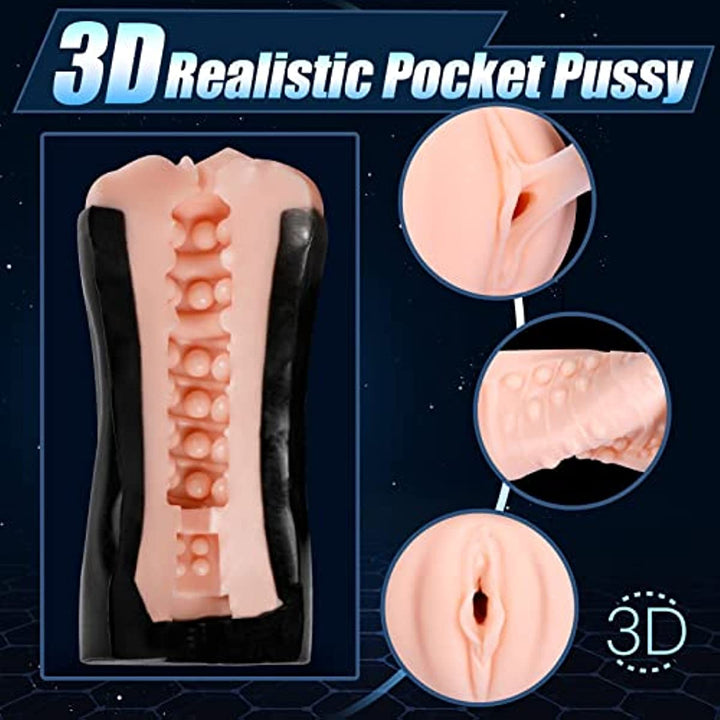 Enlarged Size Realistic Textured Sucking Vibration Stroker - Sohimi