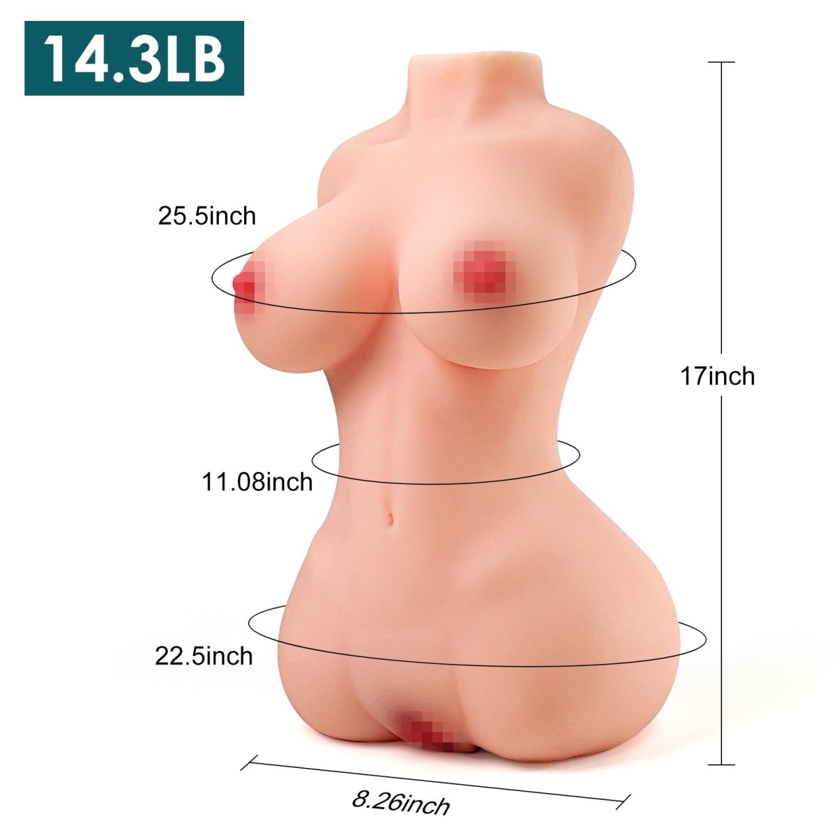Eve: 14.3lb Sohimi TPE Torso Sex Doll Half Body Two Tunnel Sex Doll - Sohimi