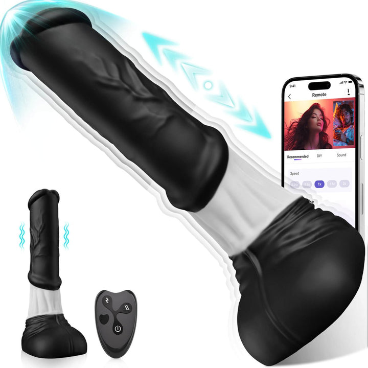 HORSE 4 in 1 Lifelike App Control Thrusting and Vibrating Huge Dildo - Sohimi