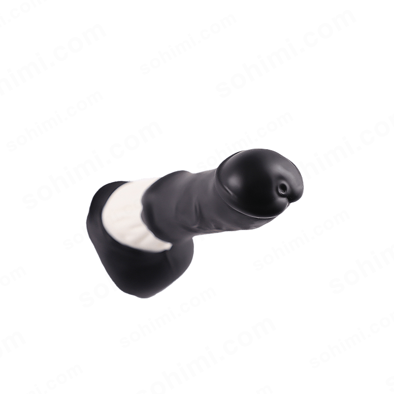 Black and white huge dildo on a green background with 'sohimi.com' text.