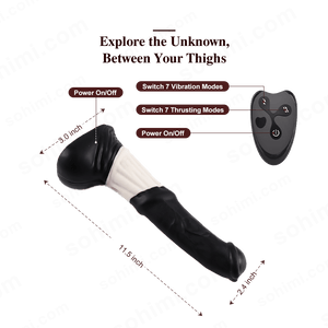 Sexual product with control panel on a green background with 'sohimi.com' branding.