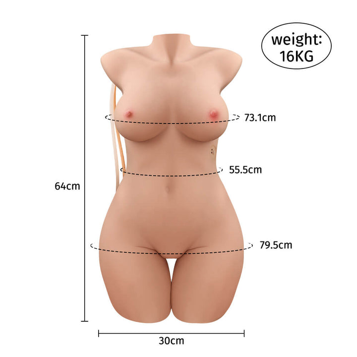 Isabella| 35.27lb Half Body Torso Sex Doll Likelife Size with Plump Tits and Butt - Sohimi