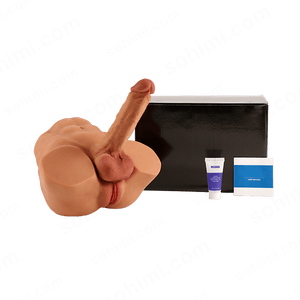 Product set with a black box, tube, and container on a green background with 'sohimi.com' text.