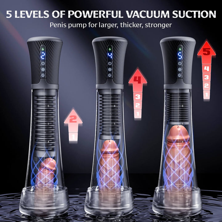 LACH| 3 in 1 Vibrating and Suction Male Penis Pump Sex Toy - Sohimi