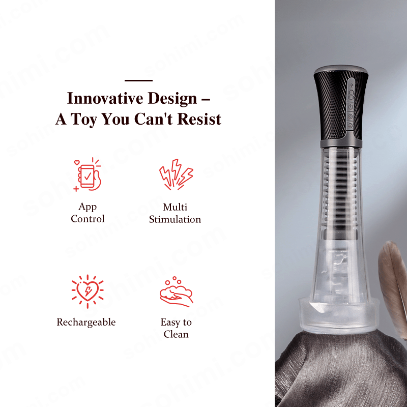 Product with features listed on a green background and a gray background with product.