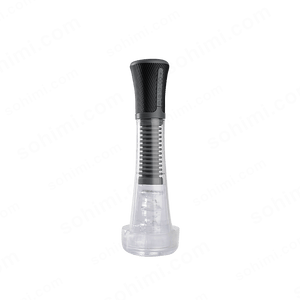 Transparent Penis Pump on a green background with 'sohimi.com' repeated.