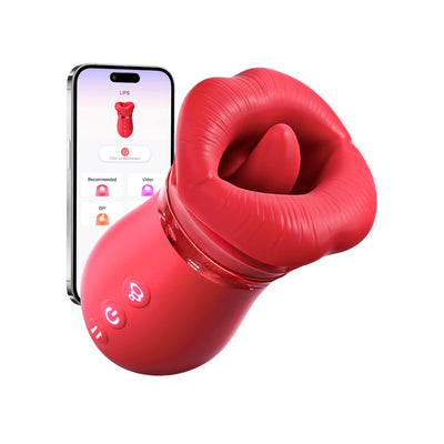 LIPS| Kiss App Control Tongue Licking Multi Stimulations Mouth Vibrator - Sohimi