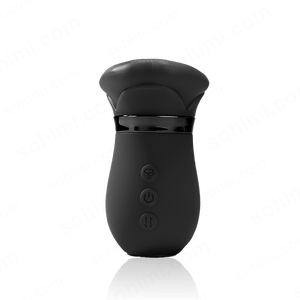 Black sex toy device on a green background with 'sohimi.com' branding.