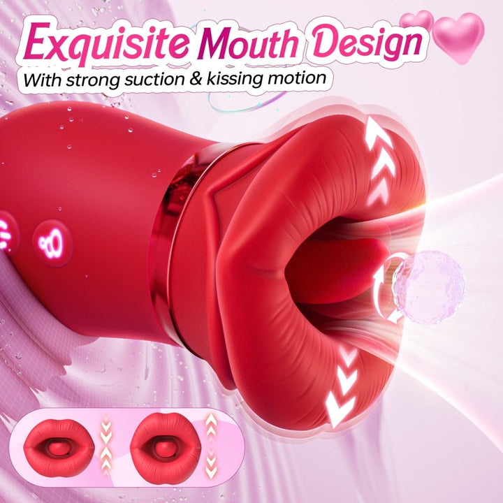 LIPS|4 in 1 Kiss App Control Tongue Licking Multi Stimulations Mouth Vibrator Toy - Sohimi