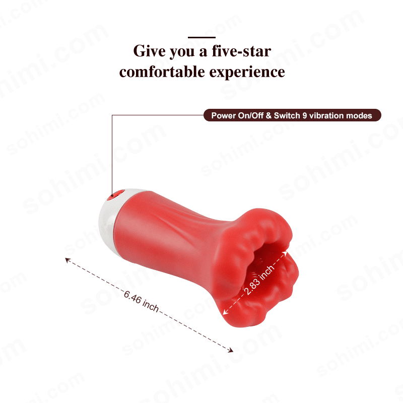 Red and white product with measurements and text on a green background with 'sohimi.com' branding.
