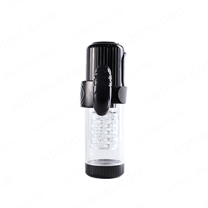 Black and clear bottle with a cap on a green background with 'sohimi.com' text.