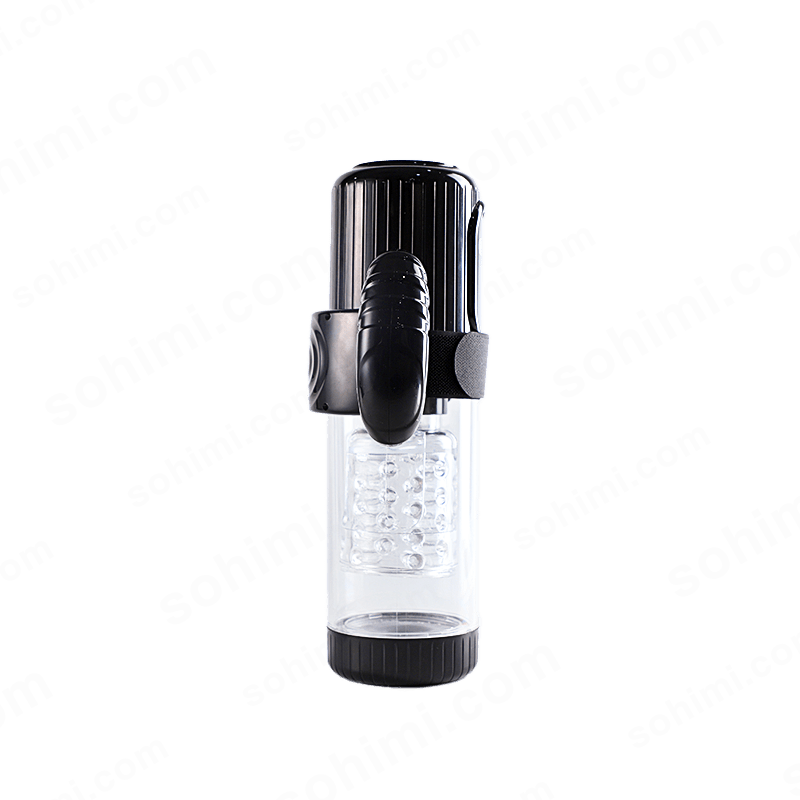 Black and clear bottle with a cap on a green background with 'sohimi.com' text.