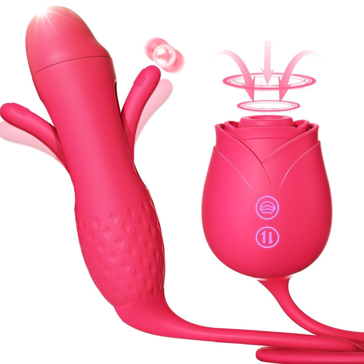 MOOLIGIRL| Upgraded Rose Female Flapping and Sucking Vibration dildo Toy - Sohimi