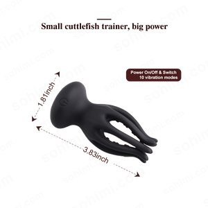 Black cuttlefish trainer with product details on a green background with 'sohimi.com' branding.