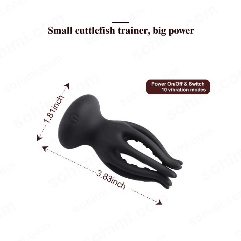 Black cuttlefish trainer with product details on a green background with 'sohimi.com' branding.