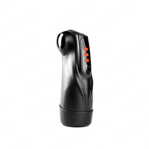 Black male sex toy on a green background with 'sohimi.com' text.