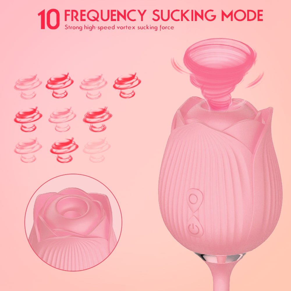 New Upgraded 3 in 1 Rose Sex Stimulator for woman with 10 Tapping Modes - Sohimi