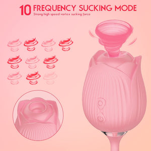 New Upgraded 3 in 1 Rose Sex Stimulator for woman with 10 Tapping Modes - Sohimi