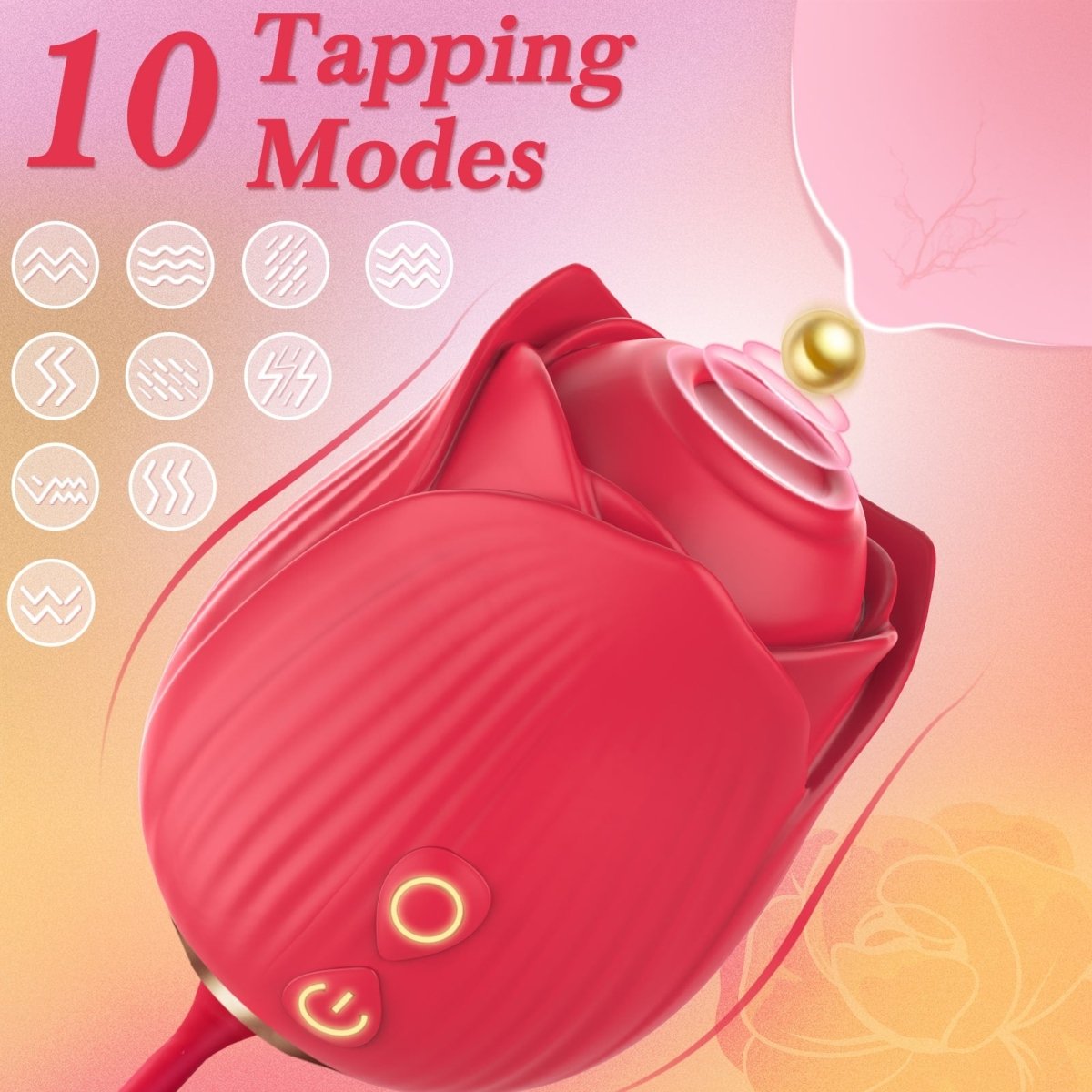 New Upgraded 3 in 1 Rose Sex Stimulator for woman with 10 Tapping Modes - Sohimi