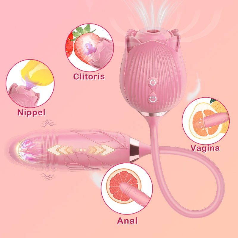New Upgraded 3 in 1 Rose Sex Stimulator for woman with 10 Tapping Modes - Sohimi