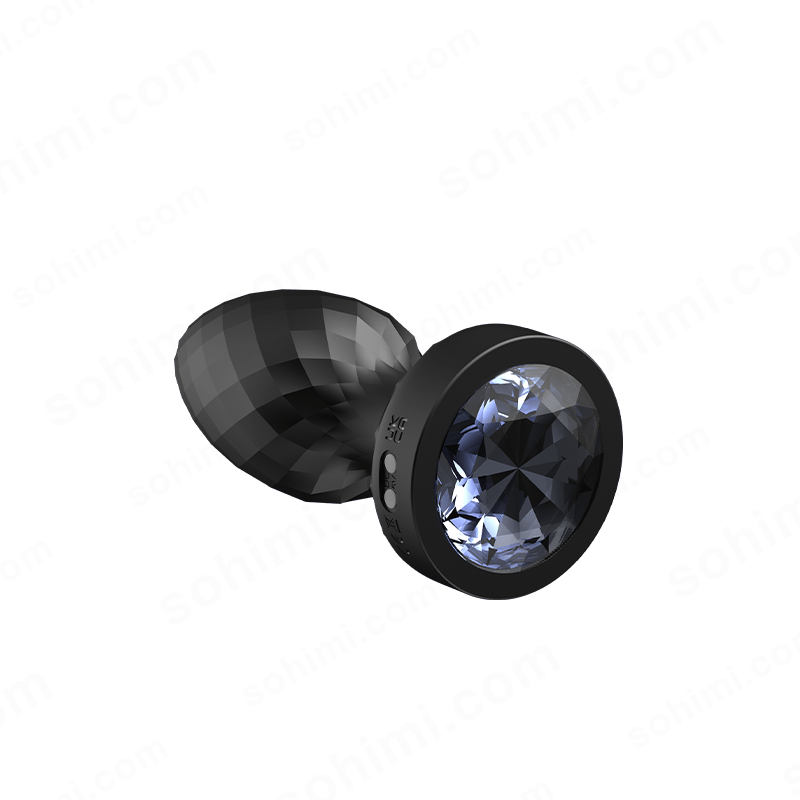 Black Vibration and Rotation Butt Plug on a green background with 'sohimi.com' branding.