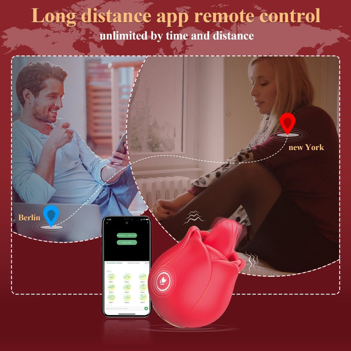 Portable Rose Toy with Tongue Licking Clitoral & Vibrating - Sohimi