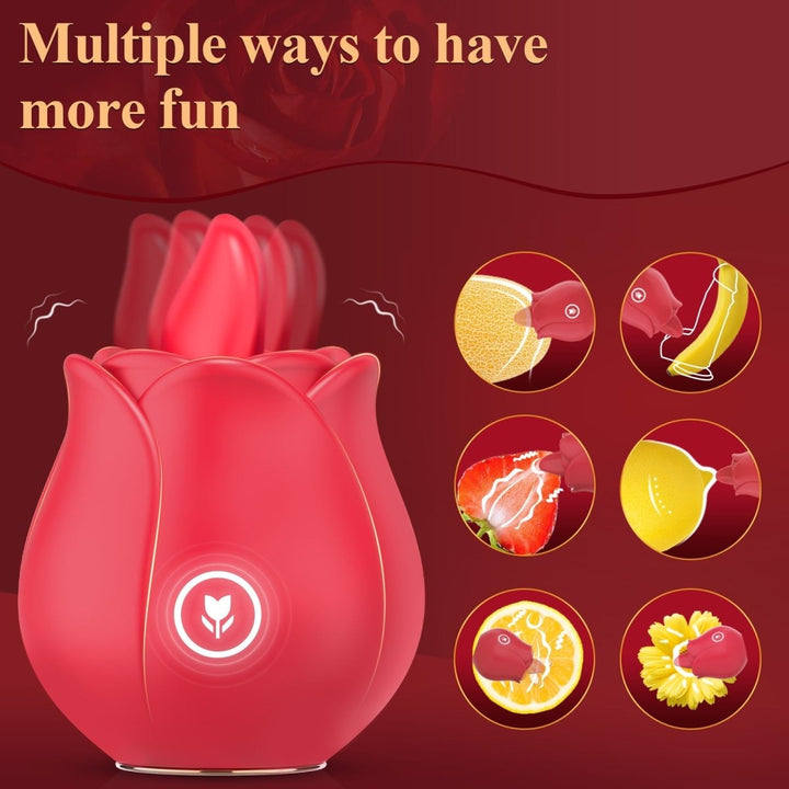 Portable Rose Toy with Tongue Licking Clitoral & Vibrating - Sohimi