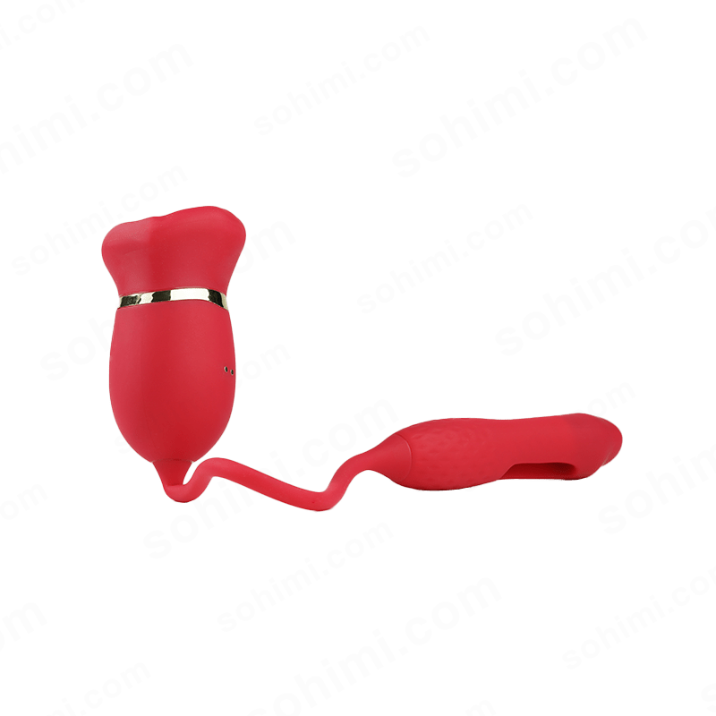 Red toy with a metallic band on a green background with 'sohimi.com' text.