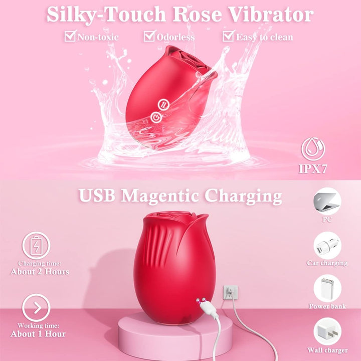 ROSELOVE| Double - Layer Foreplay Rose Sucking Clitoral Vibrator - Sohimi