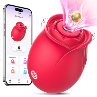 ROSELOVE| New App Control Double - Layer Foreplay Rose Sucking Clitoral Vibrator - Sohimi