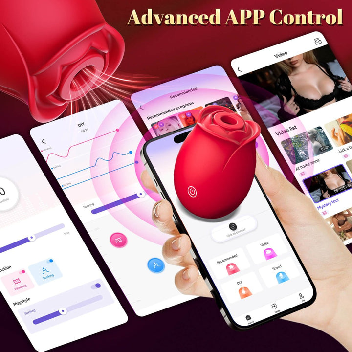 ROSELOVE| New App Control Double - Layer Foreplay Rose Sucking Clitoral Vibrator - Sohimi