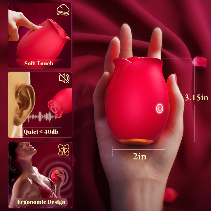 ROSELOVE| New App Control Double - Layer Foreplay Rose Sucking Clitoral Vibrator - Sohimi