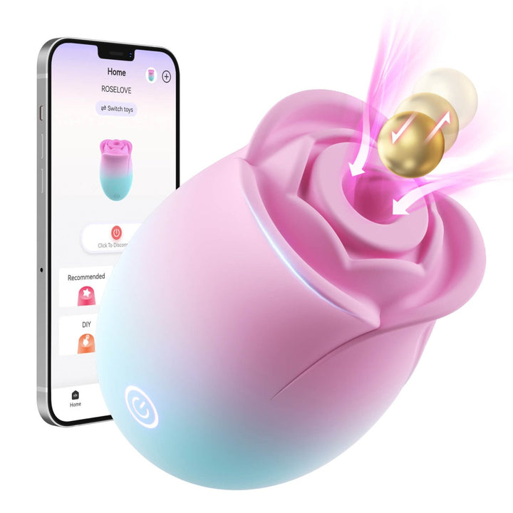 ROSELOVE| New App Control Double - Layer Foreplay Rose Sucking Clitoral Vibrator - Sohimi