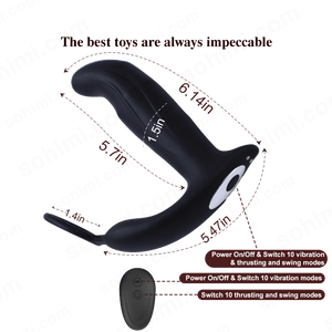 Black anal sex toy with remote control