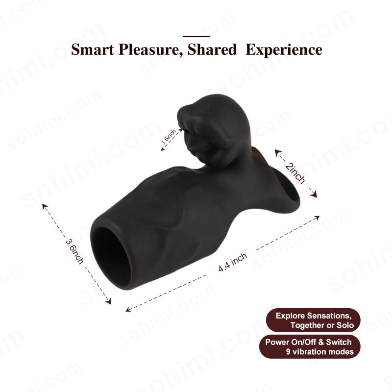 Black silicone product with branding and text on a green background