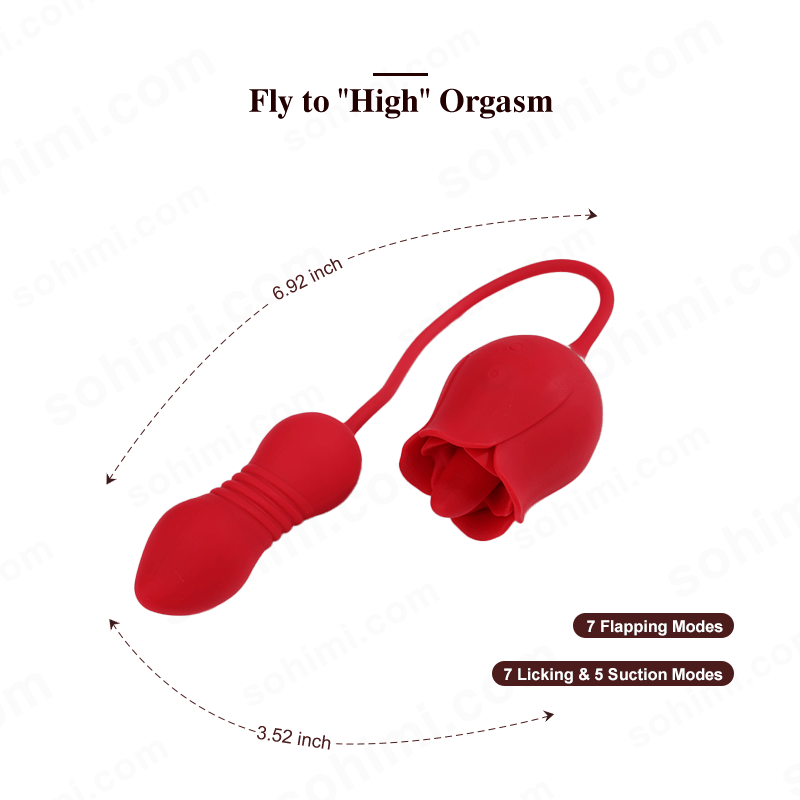 SKYLAR | Clitoral G-Spot Stimulator Rose Toy with Tongue - Sohimi